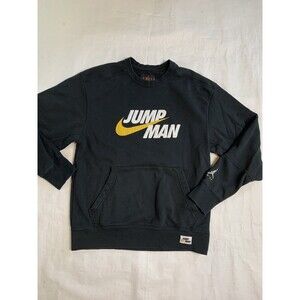 Jordan Sweatshirt Mens S Black Jumpman Embroidered Logo Pullover Outdoor